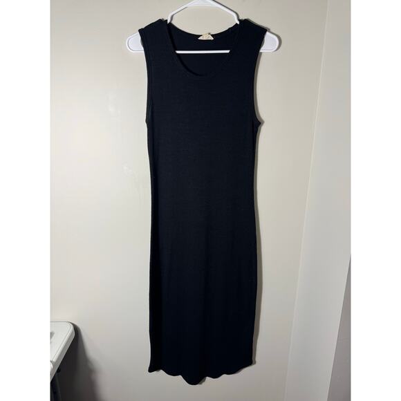 Aritzia Wilfred Free Bruni Black Midi Dress Sleeveless Size M - Picture 1 of 4